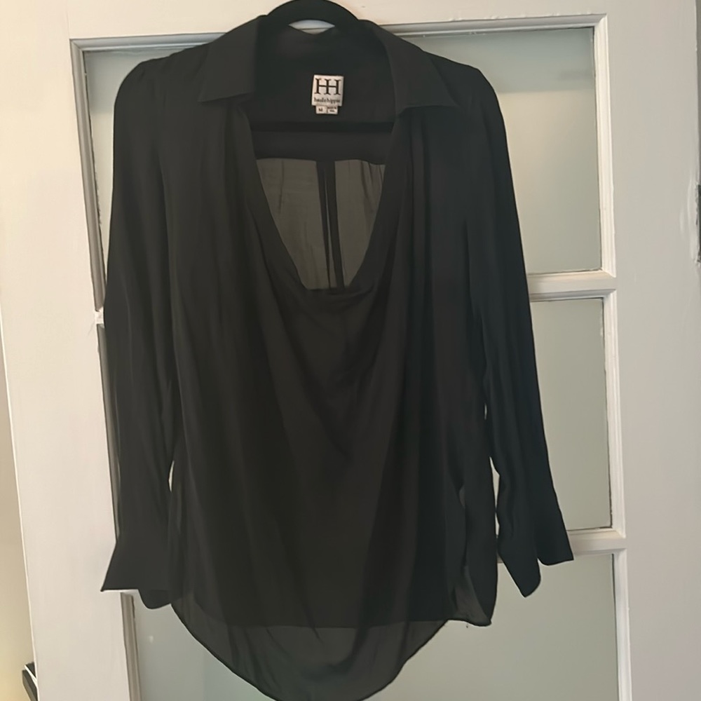 Silk chiffon HAUTE HIPPIE low cut top size m